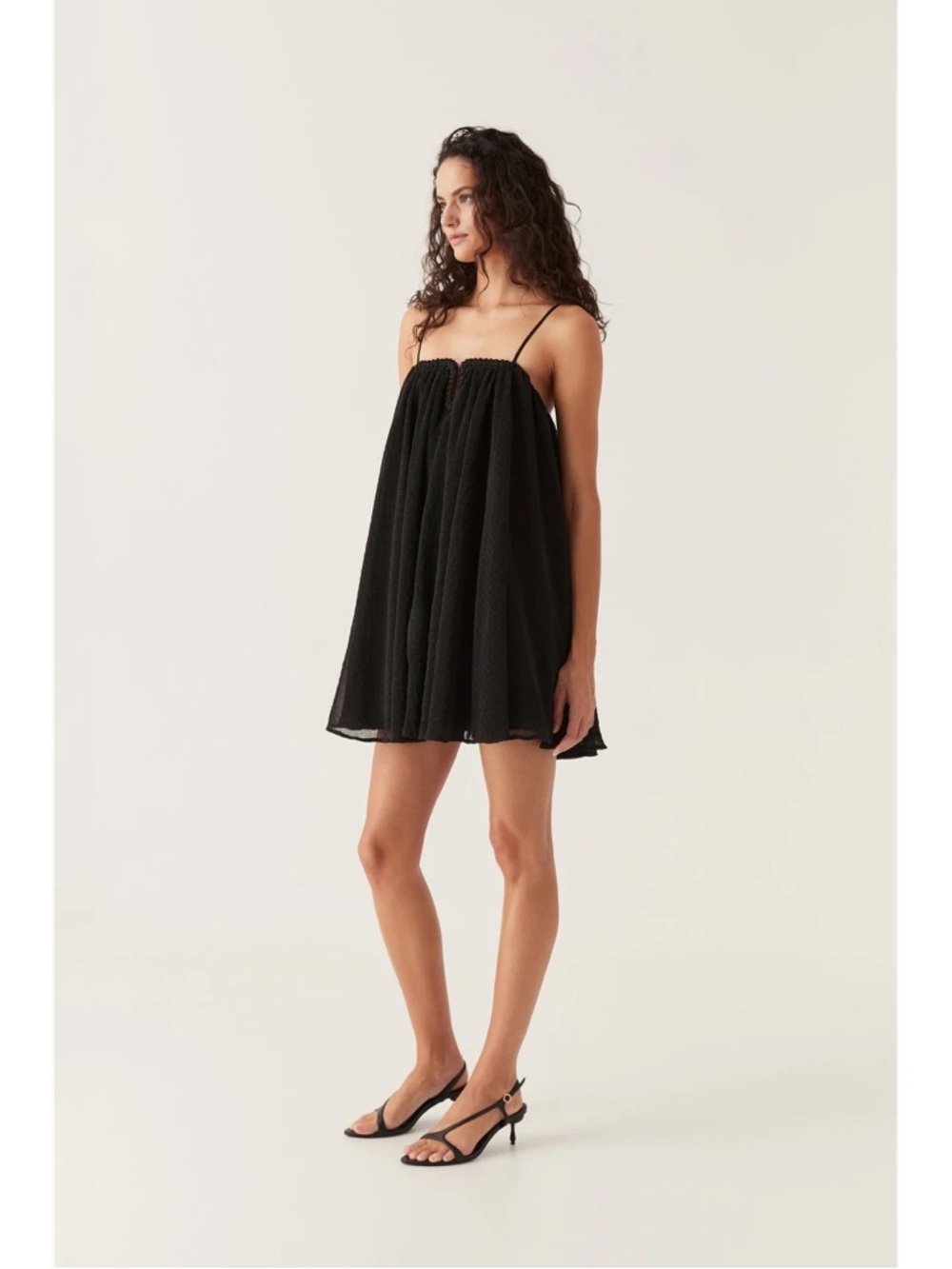 Aje Black Spaghetti-Strap Mini Dress